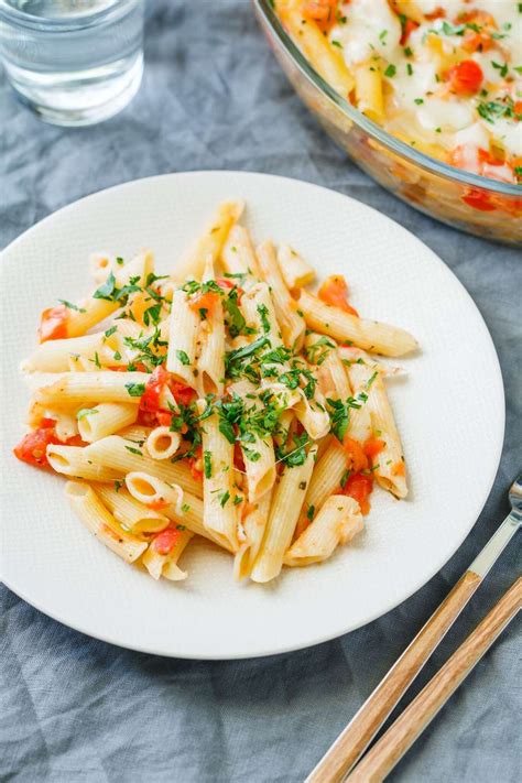 penne-pasta-bake-with-tomatoes-and-mozzarella-cheese image
