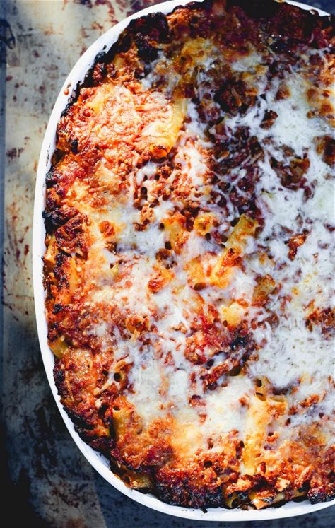 authentic-baked-ziti-with-meat-sauce-ziti-al-forno image