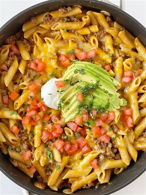 easy-beef-taco-pasta-skillet-together-as-family image