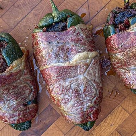 wagyu-beef-stuffed-and-wrapped-poblano-peppers image