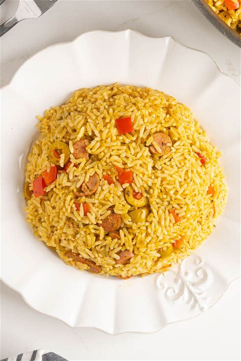 30-minute-arroz-con-salchichas-yellow-rice-with image
