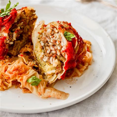 beef-and-rice-stuffed-cabbage-rolls-recipe-dinner image