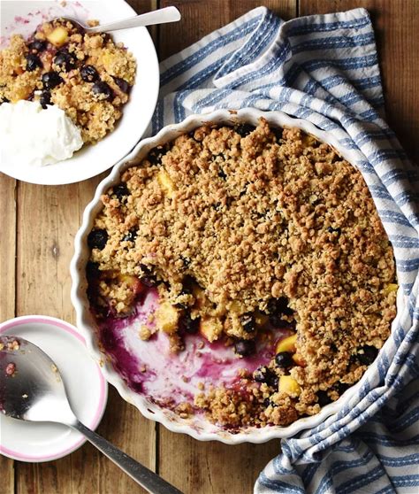 simple-peach-blueberry-crumble-everyday-healthy image