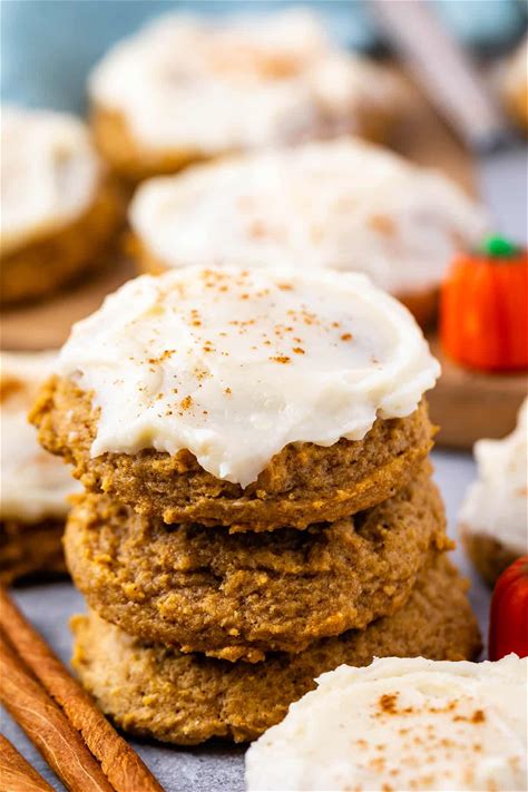 pumpkin-cookies-with-cream-cheese-frosting-crazy image