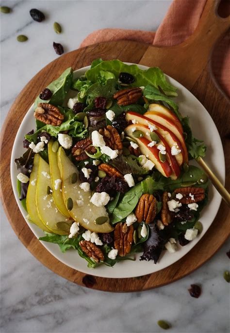 apple-pecan-and-pear-salad-halfpasthungry image