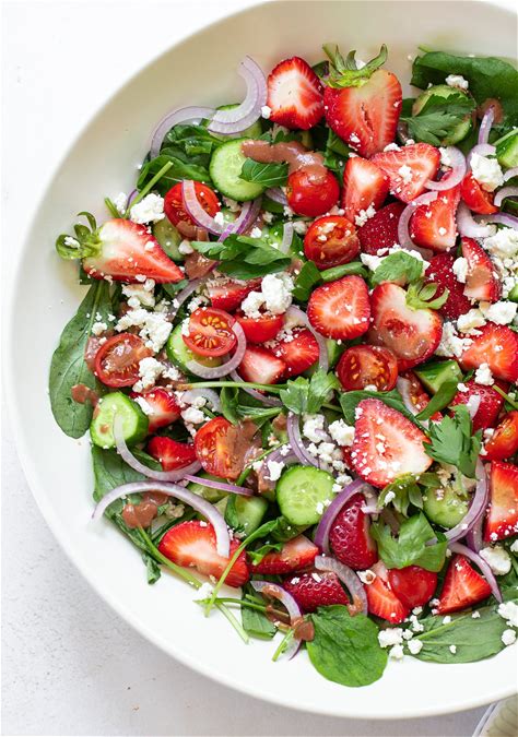 summer-strawberry-salad-with-feta-familystyle-food image