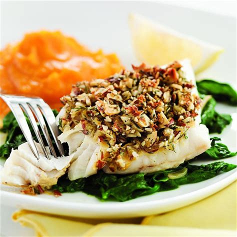 almond-lemon-crusted-fish-with-spinach image