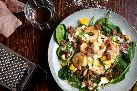 shrimp-salad-with-hot-bacon-fat-dressing image