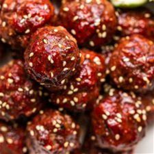 smoked-venison-meatballs-with-sweet-spicy-glaze image