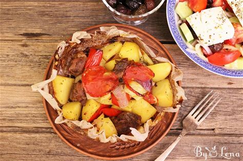 kleftiko-meat-steak-and-vegetables-greek-style image