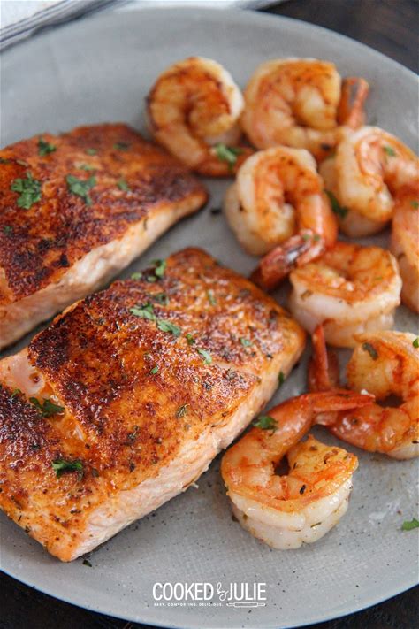 cajun-salmon-and-shrimp-with-cream-sauce-cooked image