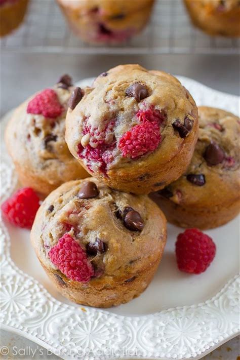 raspberry-chocolate-chip-banana-muffins-sallys image