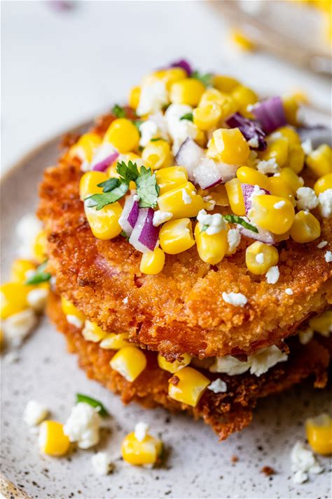 fried-tomatoes-with-corn-salsa-the-almond-eater image
