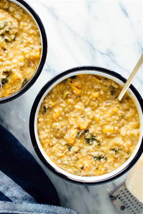 steel-cut-oat-risotto-with-butternut-squash-and-kale image