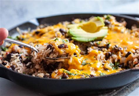cheesy-rice-and-beans-one-skillet-easy image