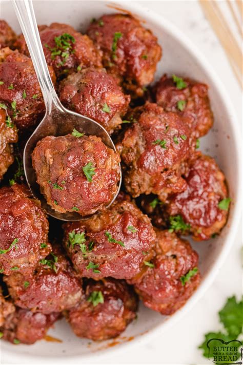 bbq-meatballs-butter-with-a-side-of-bread image