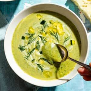 zucchini-soup-with-dill-and-sour-cream-americas image