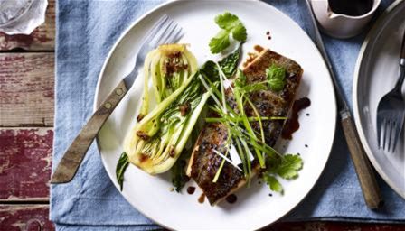 hairy-bikers-honey-and-soy-glazed-trout-recipe-bbc image