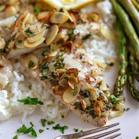 baked-rockfish-almondine-kevin-is-cooking image
