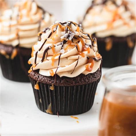chocolate-caramel-cupcakes-recipe-barley-sage image