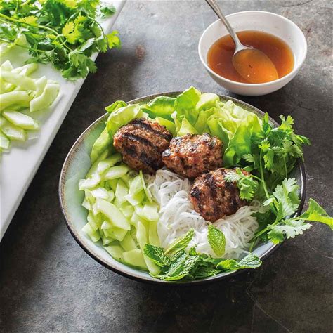 vietnamese-grilled-pork-patties-with-rice-noodles image
