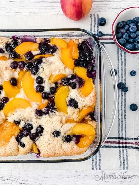 easy-gluten-free-peach-blueberry-cobbler image