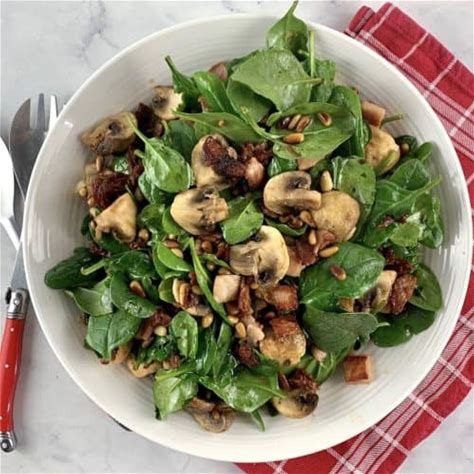 spinach-and-mushroom-salad-with-lemon-balsamic image