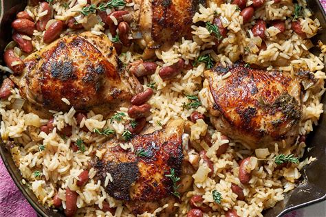 jerk-chicken-with-jamaican-rice-and-peas-recipe-kitchn image