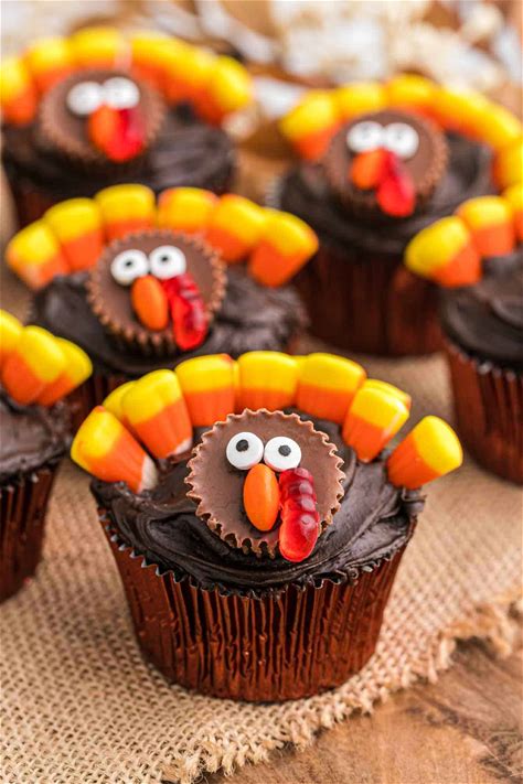 turkey-cupcakes-recipe-fun-thanksgiving-idea image