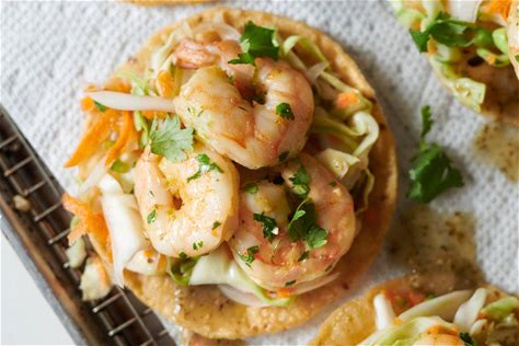 shrimp-tostadas-with-salsa-verde-and-quick-curtido image