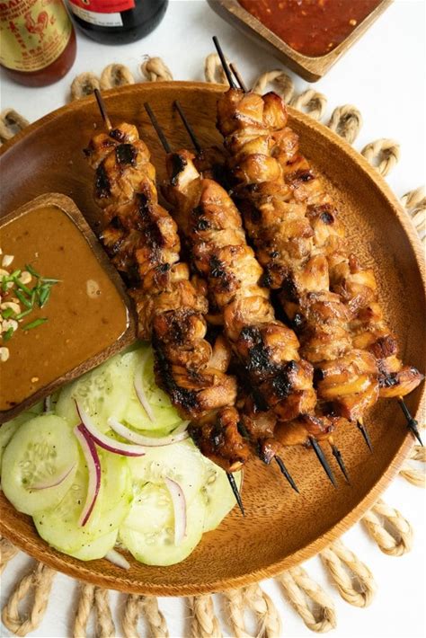 indonesian-chicken-satay-with-peanut-sauce-the image
