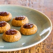 peanut-butter-jelly-no-bake-thumbprint-cookies image