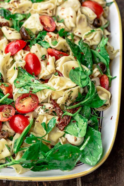 easy-spinach-tortellini-salad-l-the-mediterranean-dish image