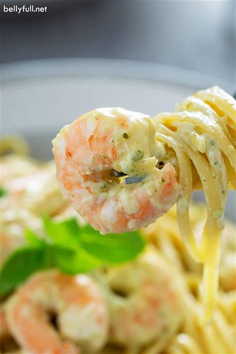shrimp-pesto-pasta-20-minute-meal-belly-full image
