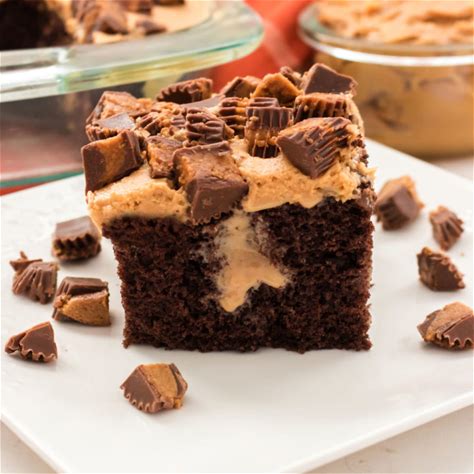 chocolate-peanut-butter-poke-cake-two-sisters image