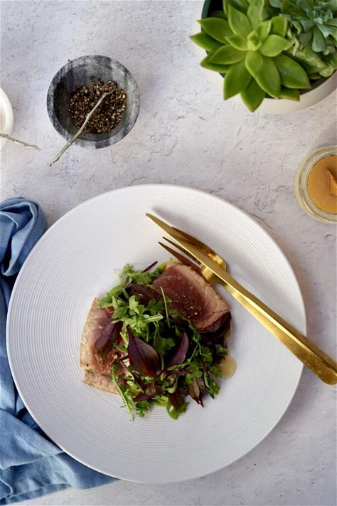 seared-tuna-salad-with-ginger-dressing-simmer image