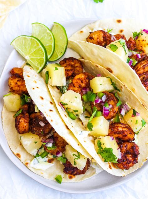shrimp-tacos-with-slaw-pineapple-salsa-the image