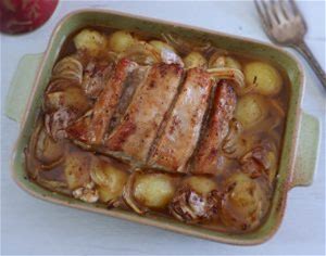 baked-pork-loin-recipe-food-from-portugal image