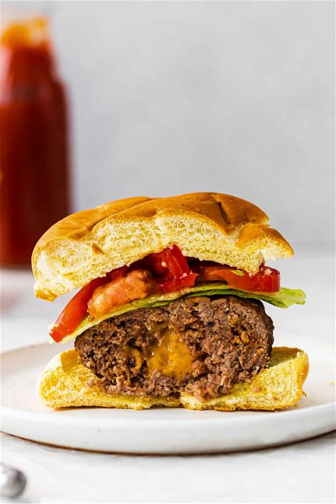 air-fryer-juicy-lucy-cheeseburgers-cheese-stuffed image