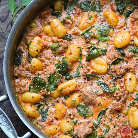 creamy-sausage-gnocchi-one-pan-30-minute-meal image