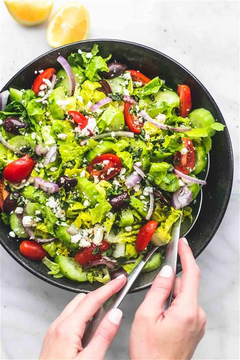 easy-greek-tossed-green-salad-creme-de-la-crumb image