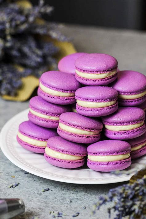 lavender-macarons-filled-with-honey-lavender image