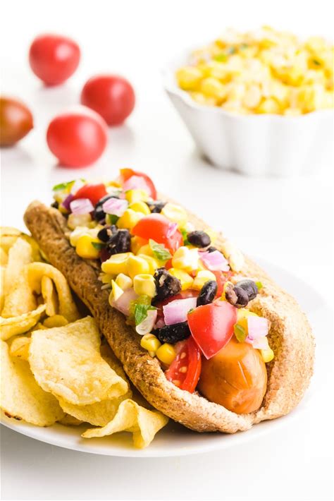 best-vegan-hot-dogs-recipe-with-4-toppings-namely image