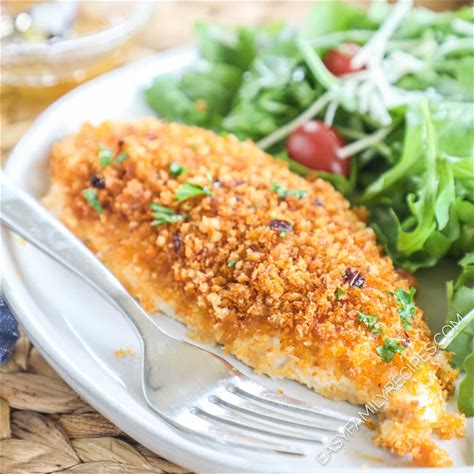 baked-panko-chicken-with-honey-drizzle-easy-family image