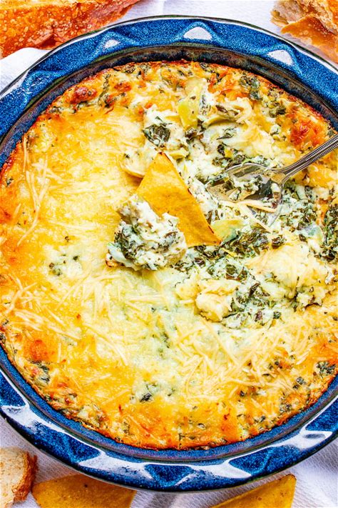 easy-baked-spinach-artichoke-dip-the-best-averie image