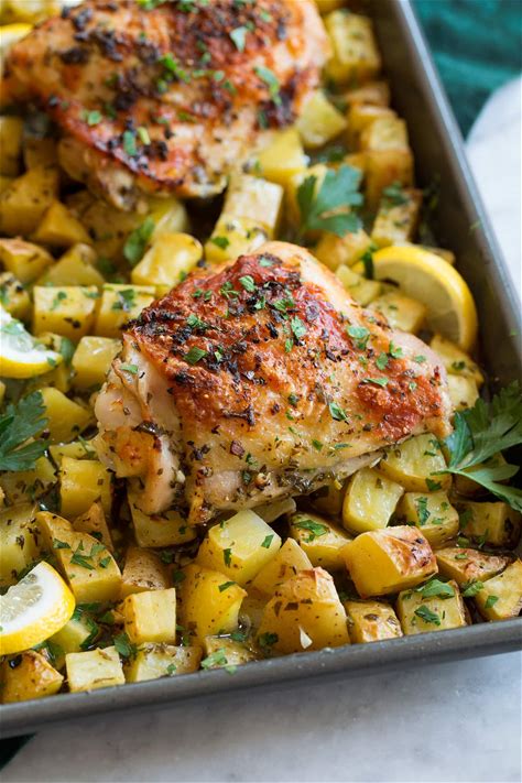 baked-lemon-chicken-and-potatoes-recipe-cooking image