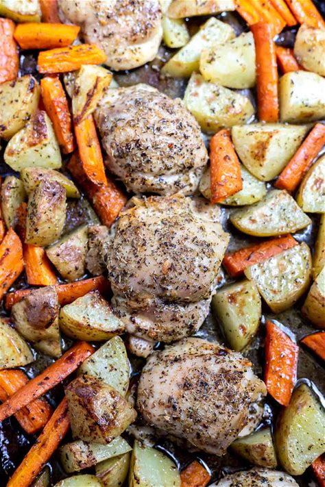 baked-boneless-chicken-thighs-potatoes-carrots image