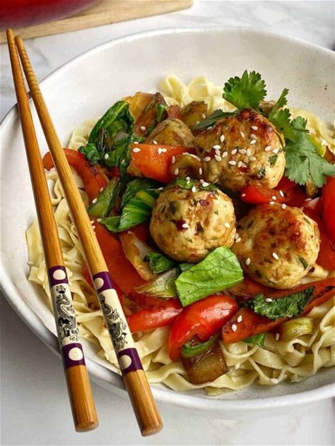 asian-style-chicken-meatballs-on-noodles-vj-cooks image