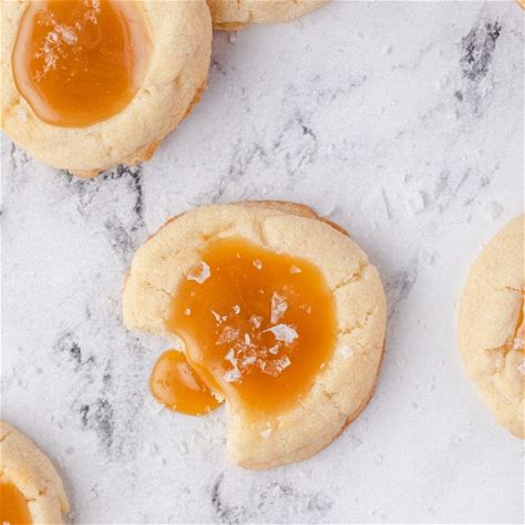 salted-caramel-butter-thumbprint-cookies image