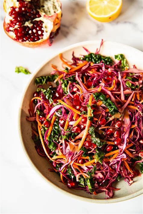 winter-salad-with-red-cabbage-kale-and-pomegranate image